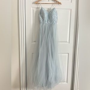 Azazie light blue bridesmaid dress